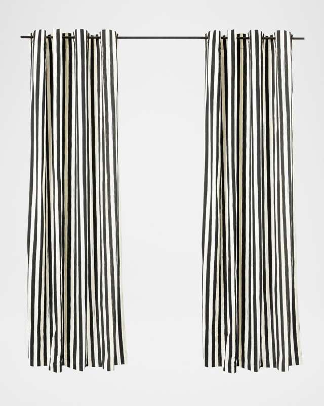 Courtly Stripe Light-Filtering Curtain Panel with Grommet Top, 52" x 84"